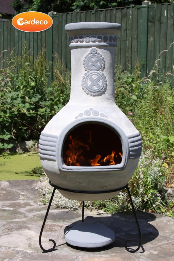 Gardeco Azteca X-Large Mexican Chimenea in Grey