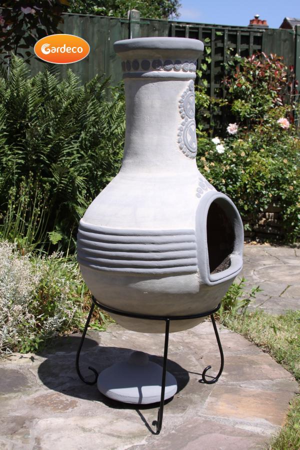 Gardeco Azteca X-Large Mexican Chimenea in Grey
