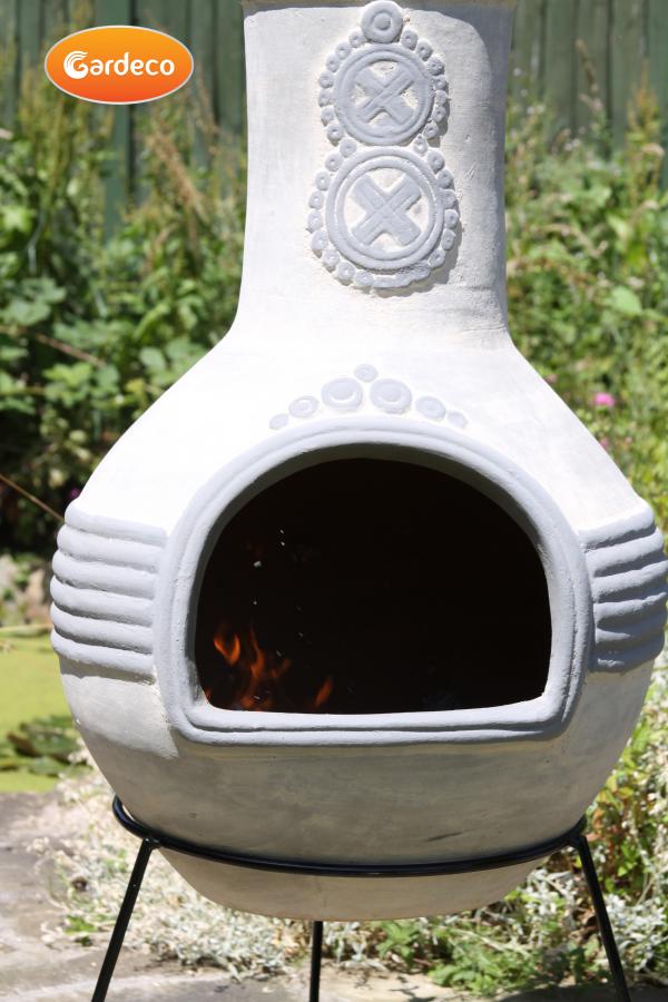 Gardeco Azteca X-Large Mexican Chimenea in Grey