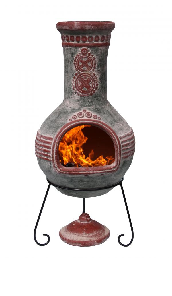 Gardeco Azteca X-Large Mexican Chimenea in green and red