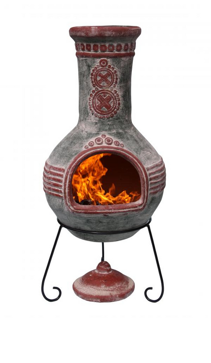 Gardeco Azteca X-Large Mexican Chimenea in green and red