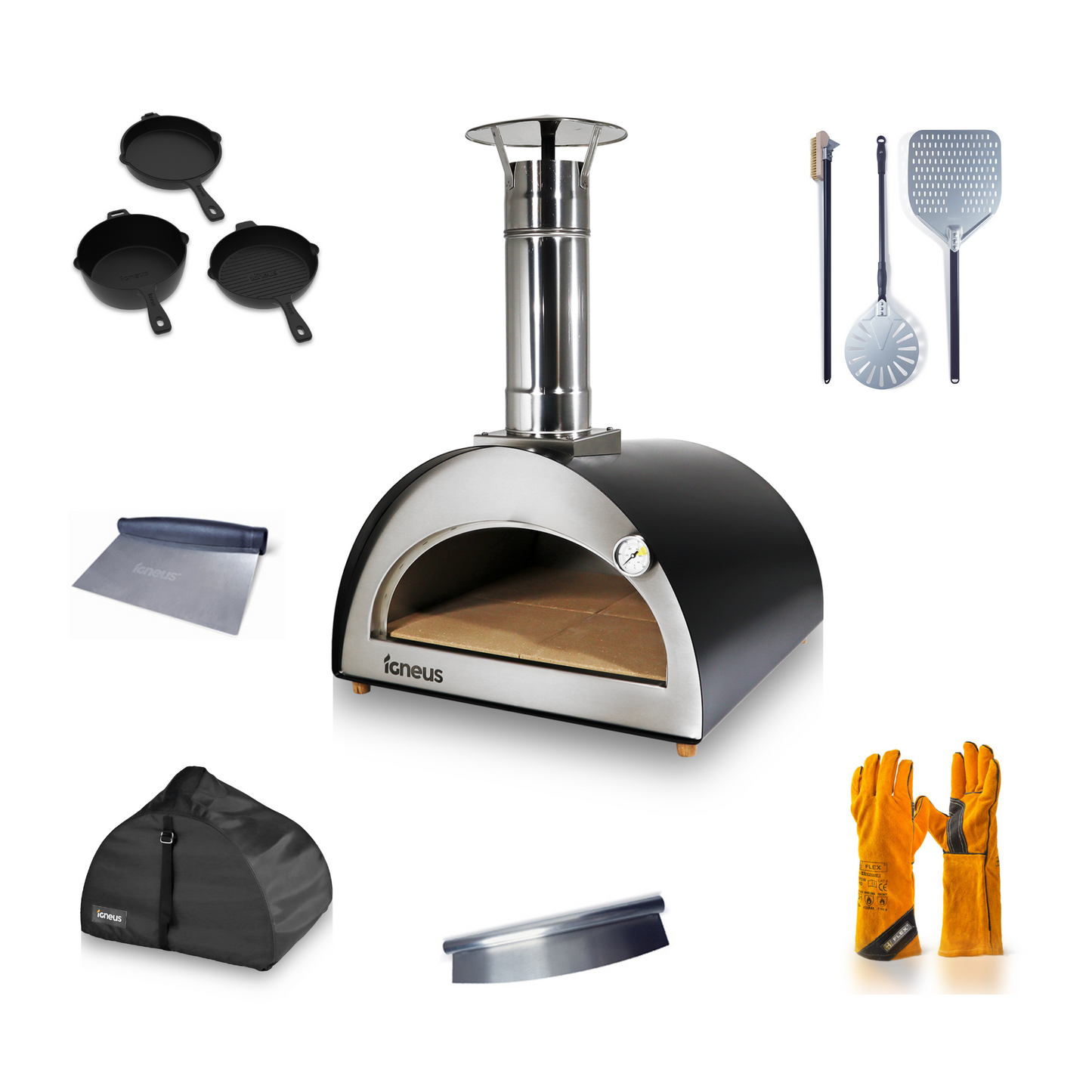 Igneus Bambino Wood Burning Pizza Oven Big Bundle