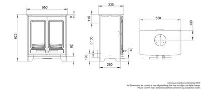 Henley Hampton 5kW Twin Door Wood burning (Eco)