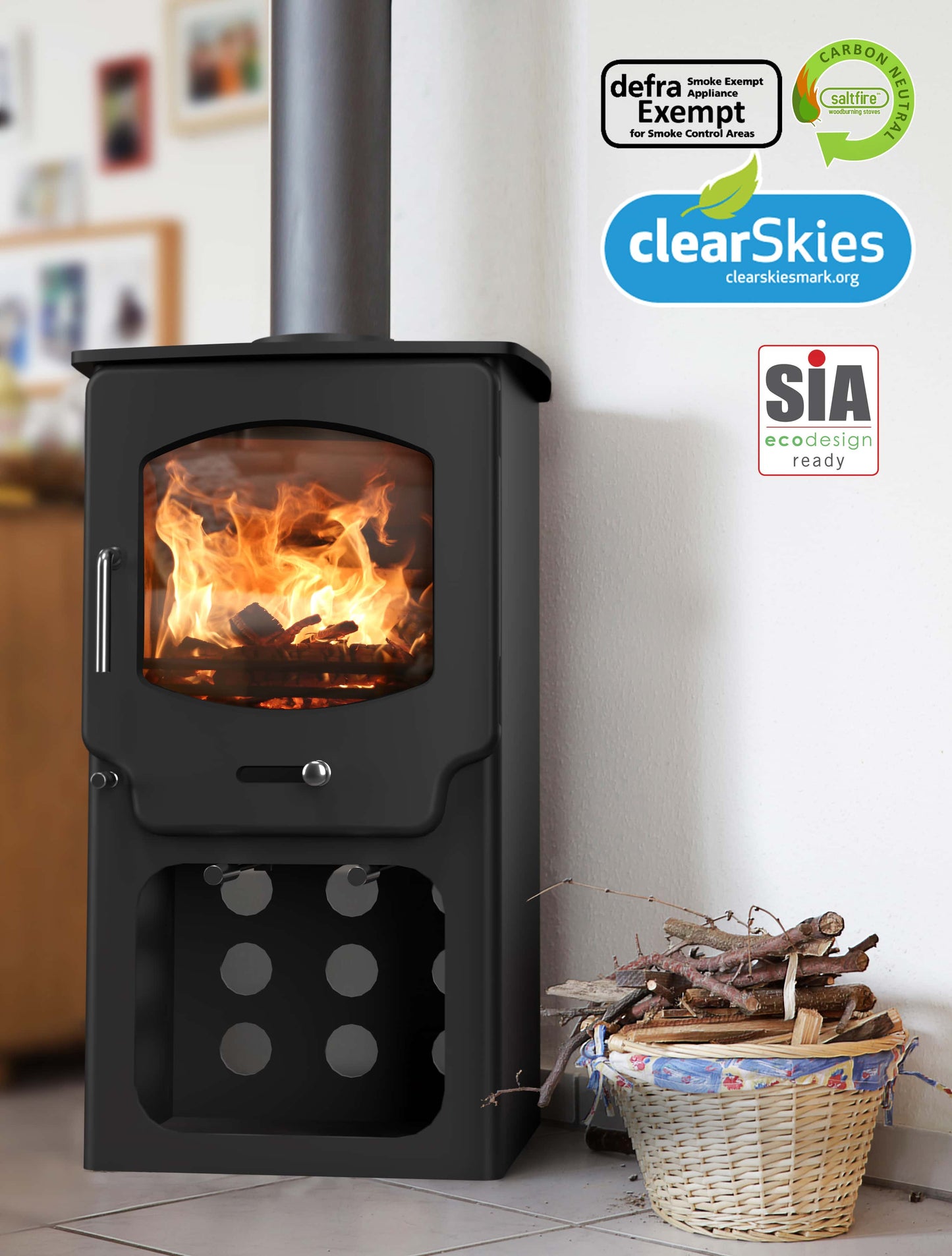 Saltfire ST-X4 Tall Wood Burning Multifuel Stove