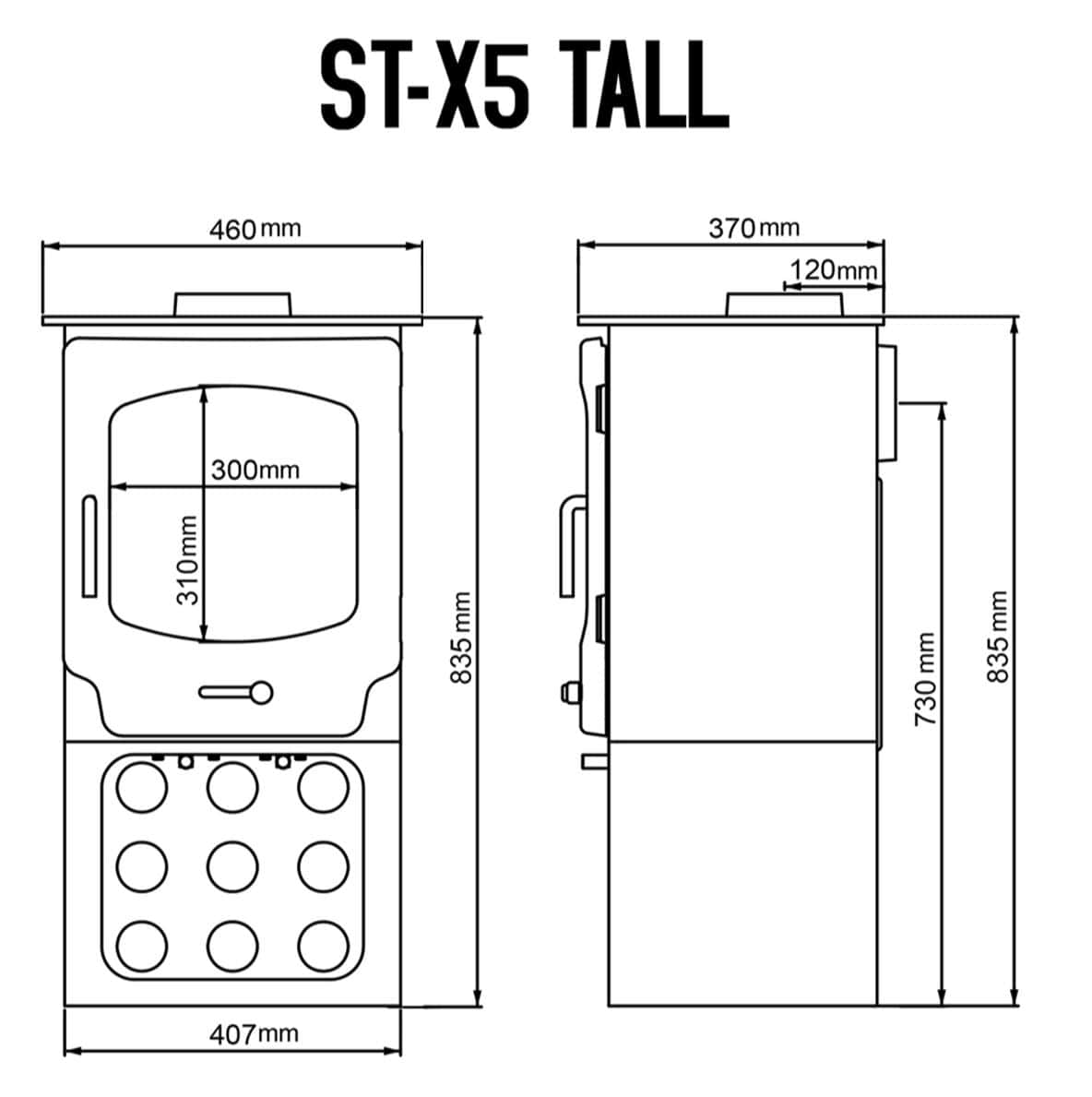 Saltfire ST-X5 Tall Bioethanol Stove