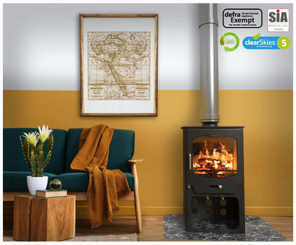 Saltfire ST-X8 Tall Wood Burning Multifuel Stove