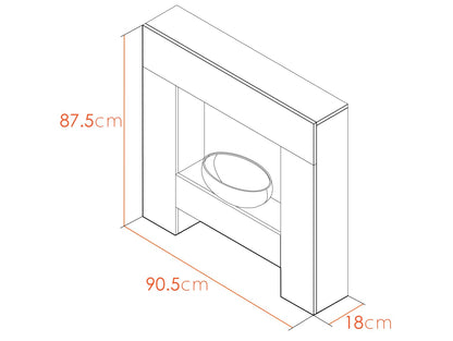 Adam Cubist Electric FIreplace Suite, 36 inch