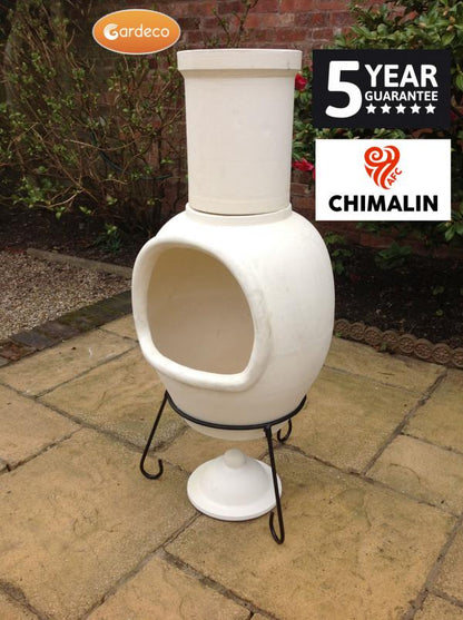 Gardeco Asteria XL Chimalin AFC chimenea in natural clay, including lid & stand