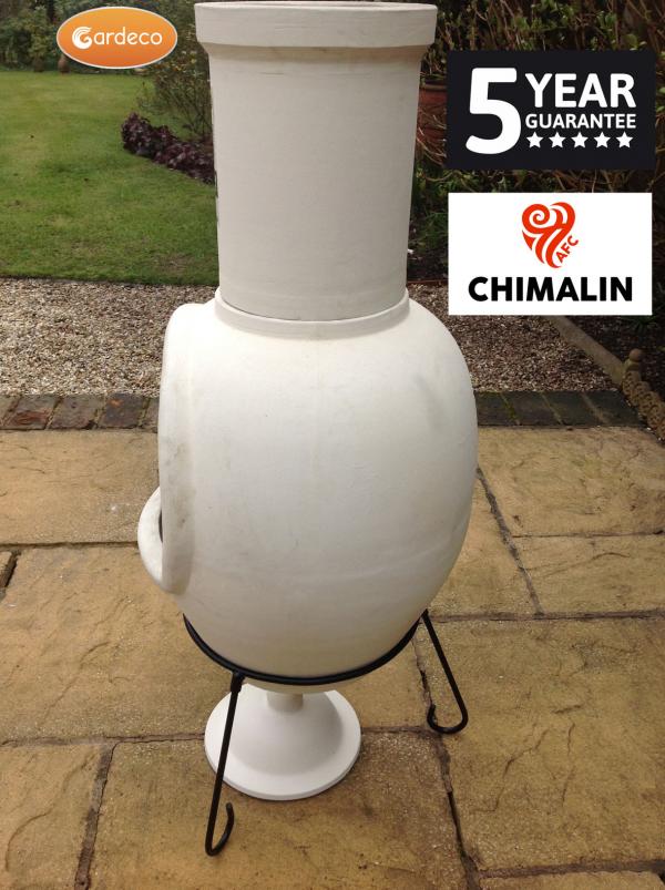 Gardeco Asteria XL Chimalin AFC chimenea in natural clay, including lid & stand