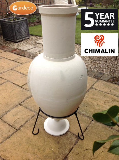 Gardeco Asteria XL Chimalin AFC chimenea in natural clay, including lid & stand