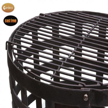 Gardeco Aragon big fire cast iron fire basket, including BBQ grill