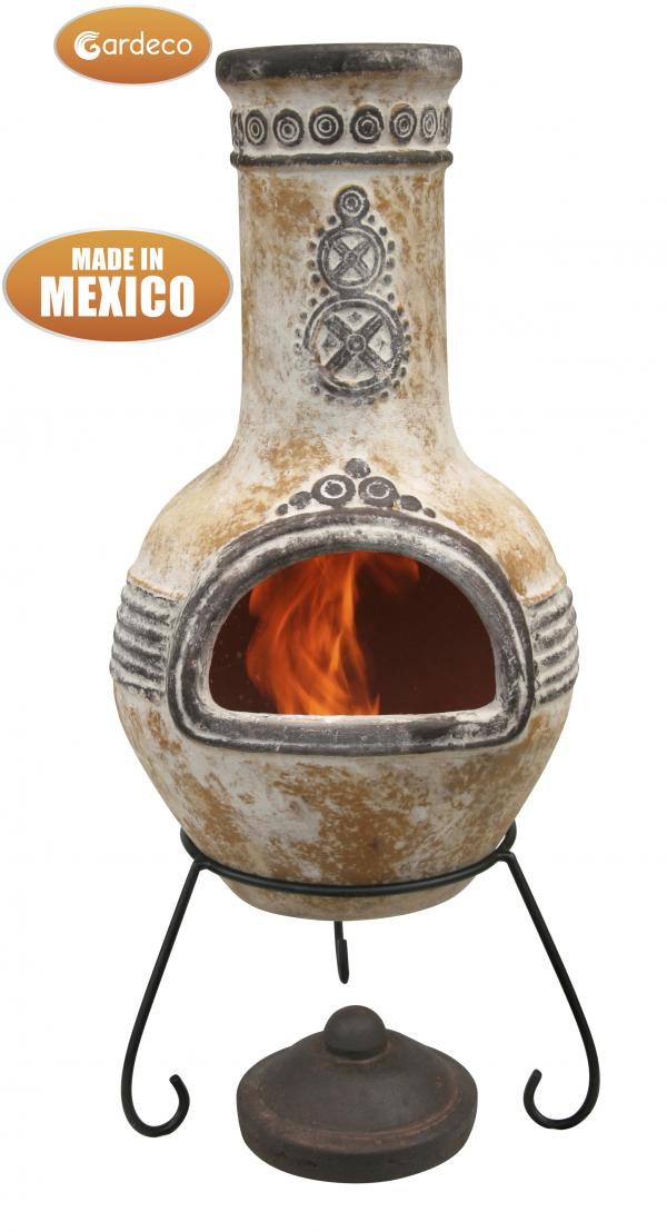 Gardeco Azteca Large Mexican Chimenea in Yellow