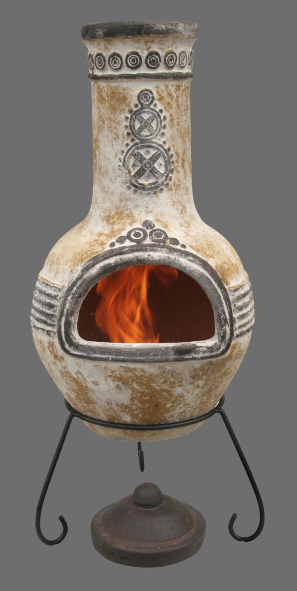 Gardeco Azteca Large Mexican Chimenea in Yellow