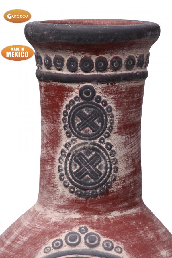 Gardeco Azteca X-Large Mexican Chimenea in Red and Grey