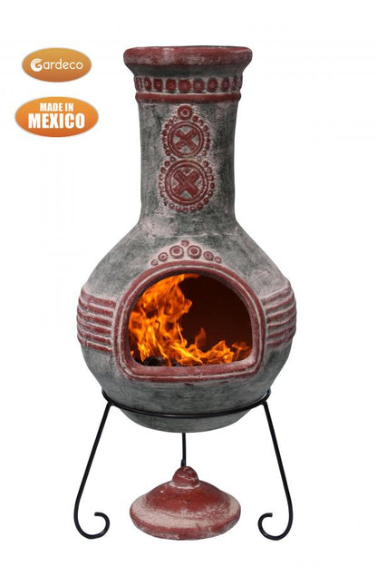 Gardeco Azteca X-Large Mexican Chimenea in green and red