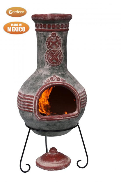 Gardeco Azteca X-Large Mexican Chimenea in green and red