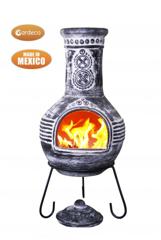 Gardeco Azteca X-Large Mexican Chimenea in Charcoal Grey