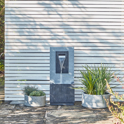 Ivyline Outdoor Contemporary Water Feature Cement