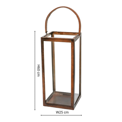 Ivyline Hampton Tall Lantern in Copper