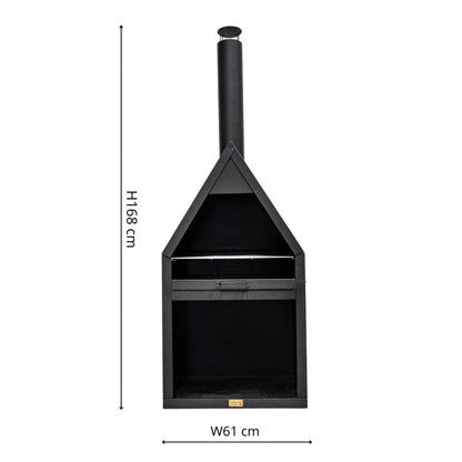 Ivyline Outdoor Henley Fireplace Rust with Grill Iron and Cover