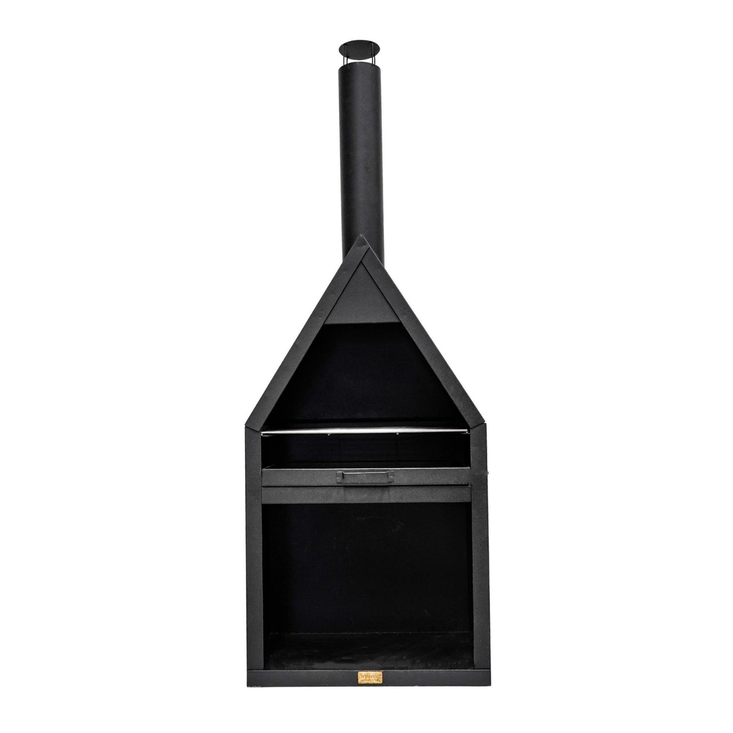 Ivyline Outdoor Henley Fireplace Rust with Grill Iron and Cover