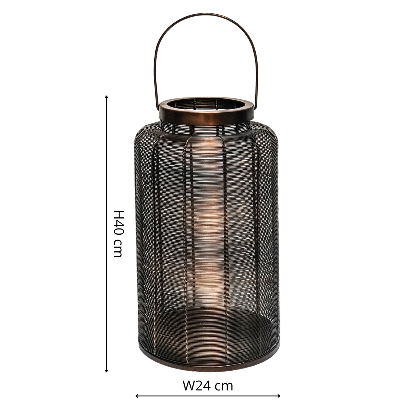 Ivyline Hampton Copper Woven Metal Lantern