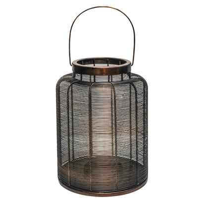 Ivyline Hampton Copper Woven Metal Lantern